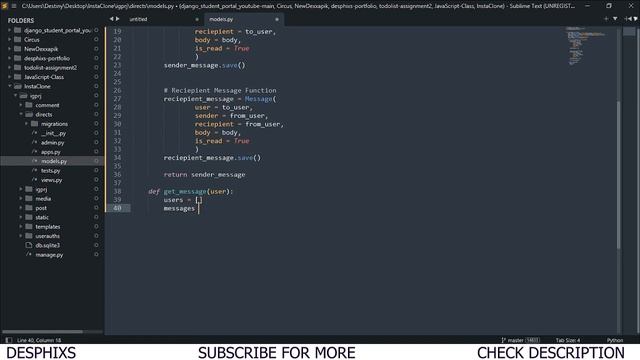 Chat App and Message Using Django - Instagram Clone IN Django смотреть онлайн