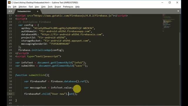 Firebase Tutorial | How to insert value into database | Part -2 смотреть онлайн