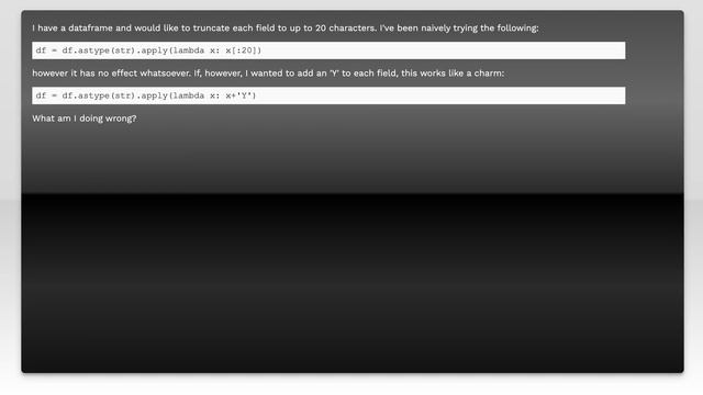 Pandas dataframe: truncate string fields смотреть онлайн