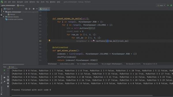 Игра "Сапер" на Python, подсчитываем мины вокруг. Minesweeper in Python Tkinter
