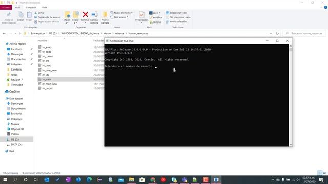 Instalar Base de datos Human Resources en oracle 19c, windows 10. смотреть онлайн
