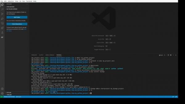 Python Virtual Envrironment in VS Code: Select the Appropriate Python Interpreter