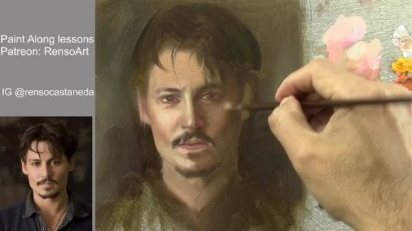 One session oil painting - Johnny Depp