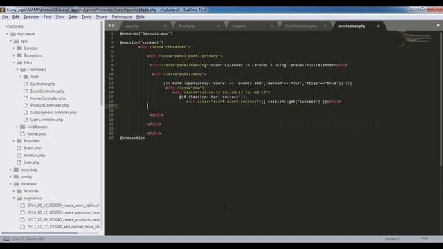 Event Calendar in Laravel 5 Using Laravel-fullcalendar - Learn Infinity смотреть онлайн