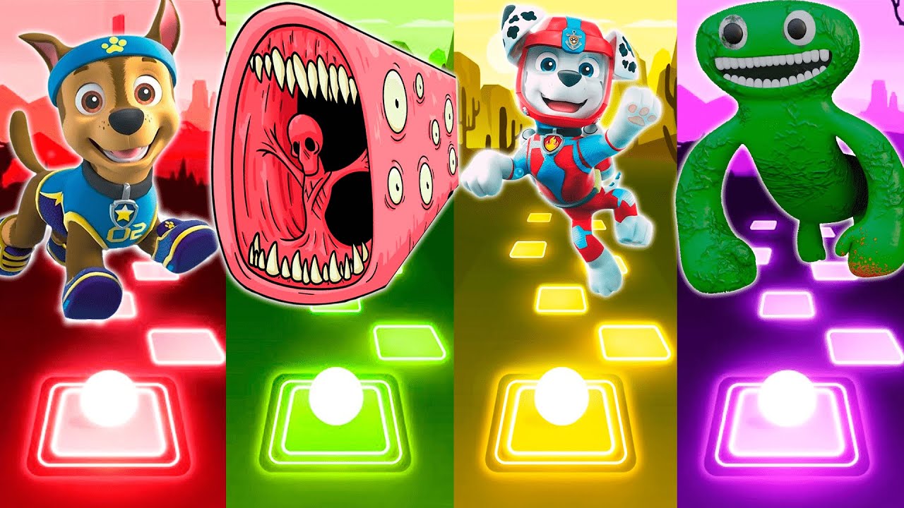 CHASE Vs Train Eater Vs MARSHALL Vs Garten Of Banban | Tileshop EDM Rush Gameplay