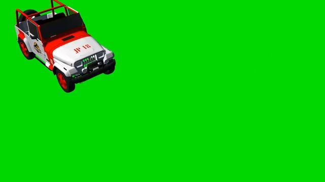 Jurassic Park Jeep to ride with moving wheels -"free Chroma Key Effects" смотреть онлайн