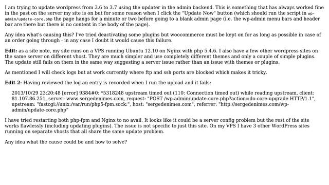 Wordpress: Problem updating from 3.6 to 3.7 смотреть онлайн
