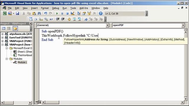 Open PDF File Using Excel VBA смотреть онлайн