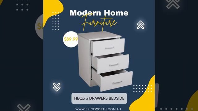 HEQS 3 Drawers Bedside смотреть онлайн