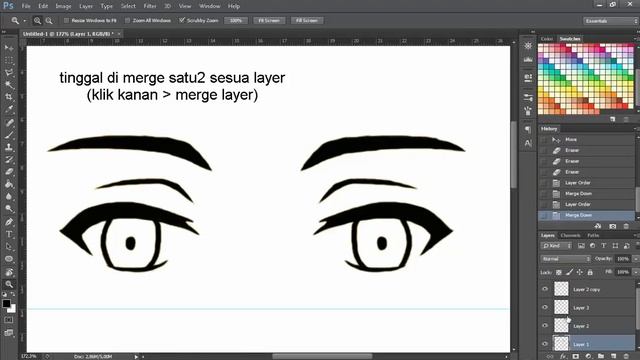 [Photoshop] Tutorial membuat line art manga dengan pen tool part 1 смотреть онлайн