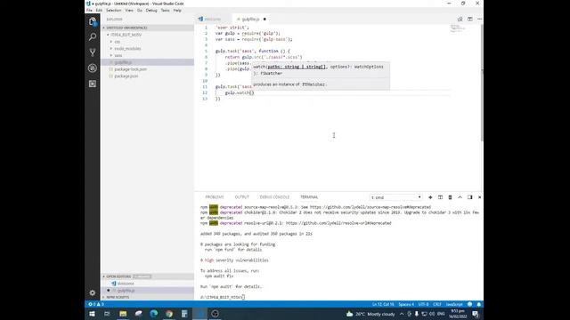INSTALLING GULP AND SASS смотреть онлайн