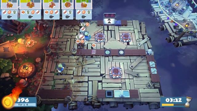 Overcooked 2 - Campfire Cookoff 3-4 - 1p Merit Mastery 3 Stars