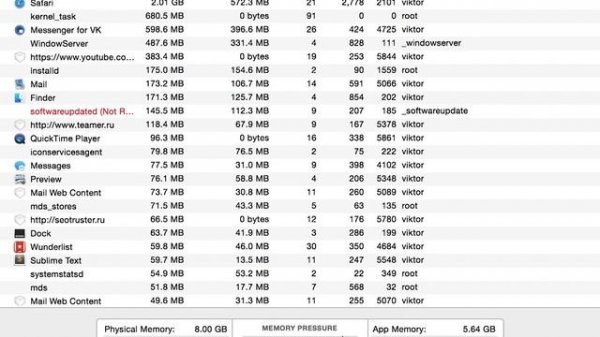 Mac OS X жрет всю оперативную память - почему?