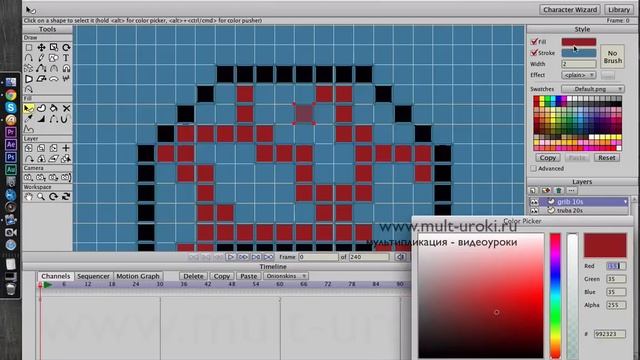 Anime Studio Pro (Moho Pro) - Как сделать персонажей и анимацию в стиле Pixel Art 8 bit. Mario смотреть онлайн