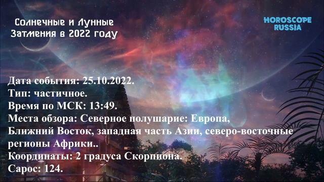 Затмения 2022 года: Солнечные и Лунные Затмения в 2022 году смотреть онлайн