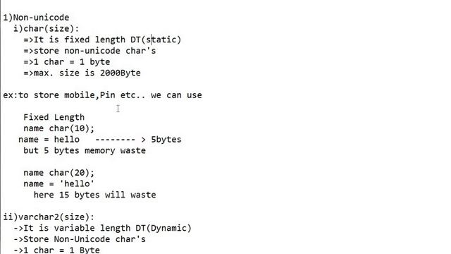 #1.2 character or string data types in oracle SQL | Data Types Oracle SQL смотреть онлайн