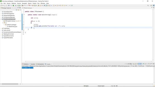 if-else statement | if and if else |Conditional statement in java | core java tutorial for beginner смотреть онлайн