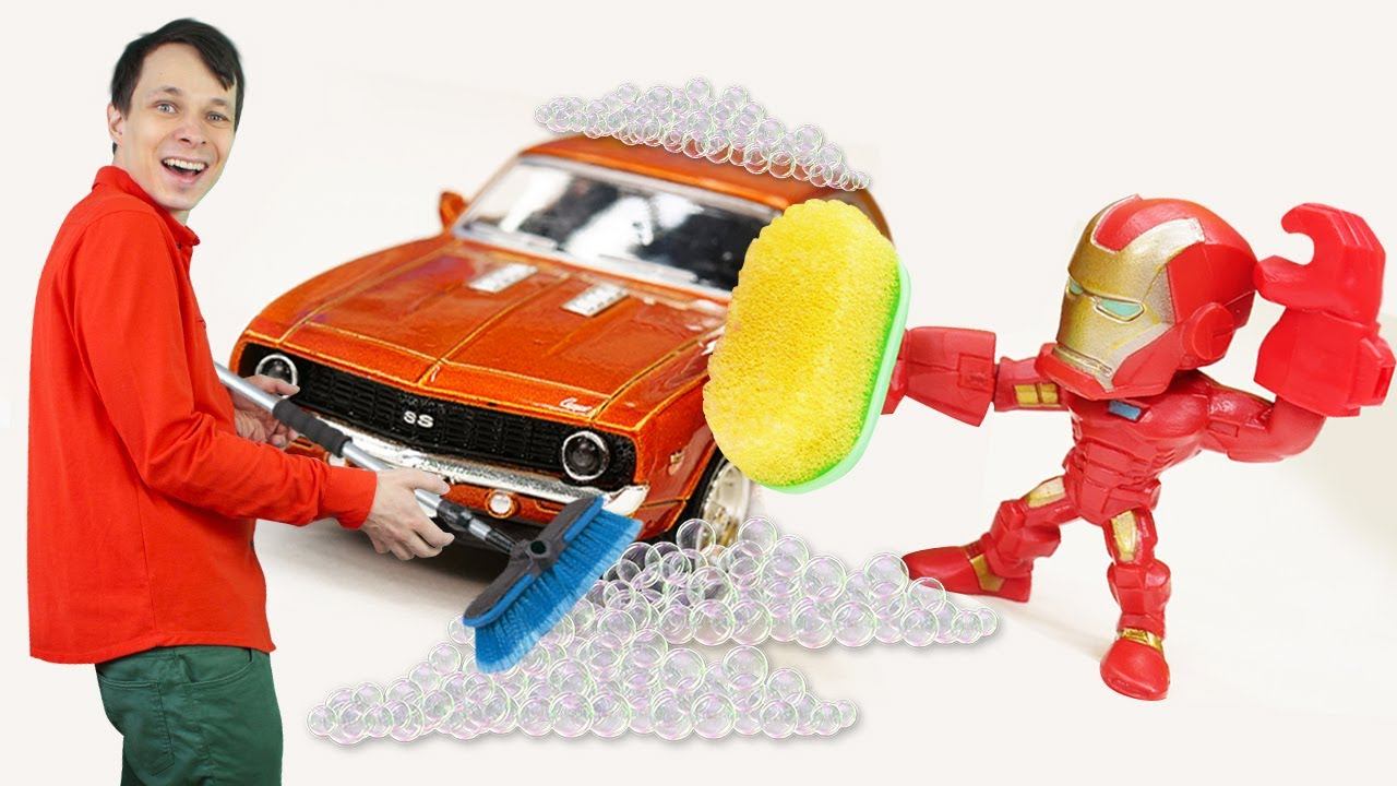 Железный Человек в Мастерской Фёдора - Соревнования машинок! Супергерои vs Злодеи! - Видео игры смотреть онлайн