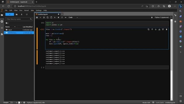 Combine multiple CSV files using Python