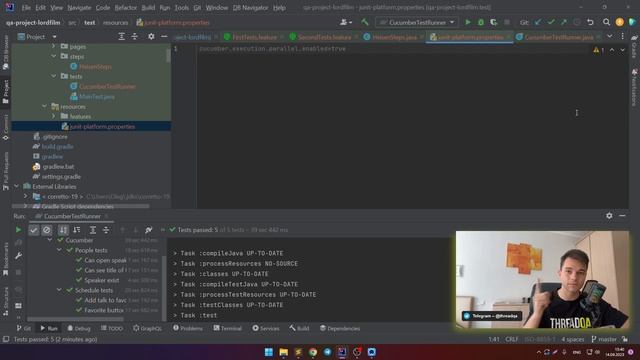 Параллельный запуск UI автотестов с использованием Junit5 и Cucumber | Java QA Automation смотреть онлайн