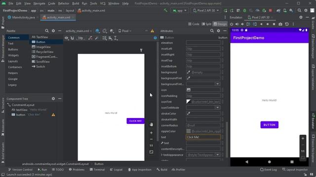 Creating a Button: Android Programming смотреть онлайн