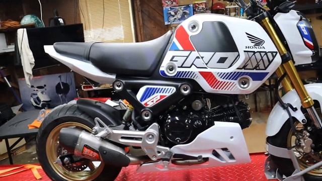 New Honda Grom SP Parts Update, Installing Custom Painted Plastics! Belly pan, fender & tail... смотреть онлайн