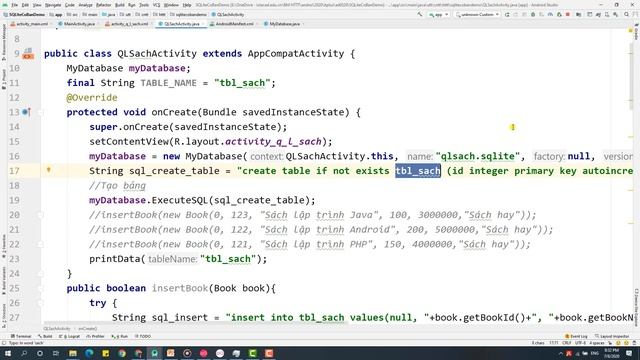 9.5 SQLite - QLSach test thủ công các hàm thêm sửa xóa dữ liệu смотреть онлайн