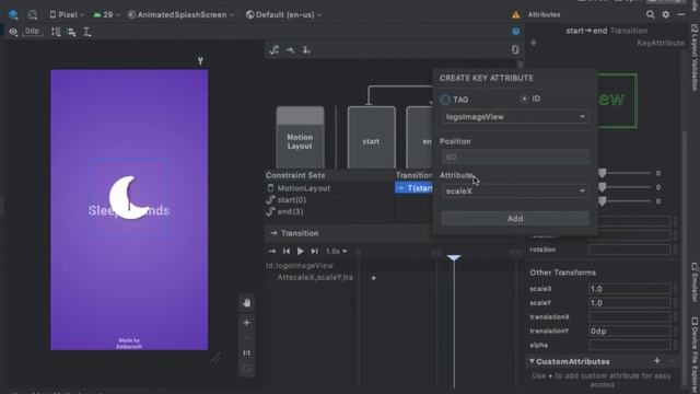 Create animated Splash Screen with Motion Layout in Kotlin | Android Studio смотреть онлайн