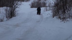 Снегоход из мопеда и снегоката