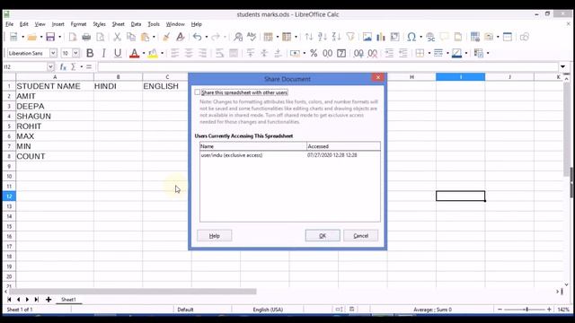 #calc Libre Office Calc | Share Spreadsheet | NSQF IT Level 2 | Class X | Part 9 смотреть онлайн