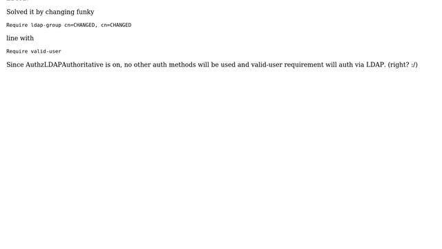 Apache + LDAP Auth: access to / failed, reason: require directives present and no Authoritative... смотреть онлайн