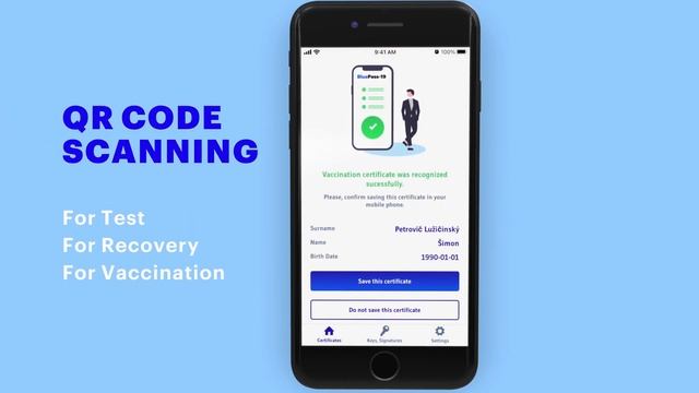 Bluepass Promo: EU Covid Travel Certificate Green pass / Scanner, Mobile App Built w/ React Native смотреть онлайн