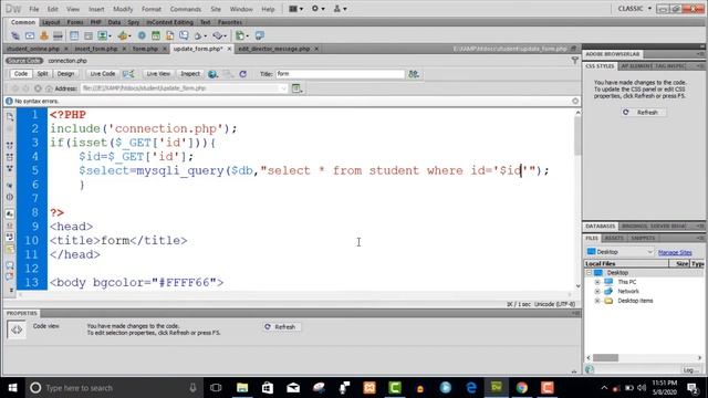 Edit Data | Student Registration System in PHP/MySQLI | Part - 8 смотреть онлайн