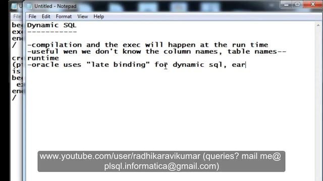 PL/SQL: Dynamic SQL part-1 смотреть онлайн