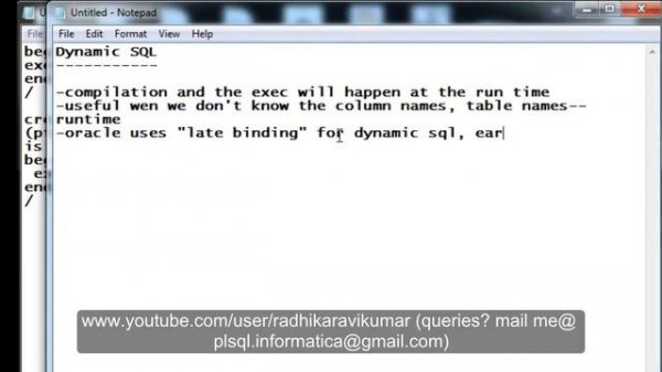 PL/SQL: Dynamic SQL part-1