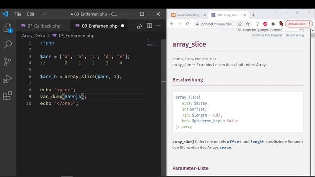 Arrays - ENTFERNEN array_pop(), array_filter(), array_slice, array_unique [PHP Doku - Funktionsref смотреть онлайн