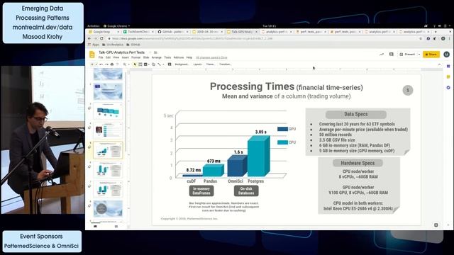 Supercharging Analytics with GPUs: OmniSci/cuDF vs Postgres/Pandas/PDAL - Masood Krohy смотреть онлайн