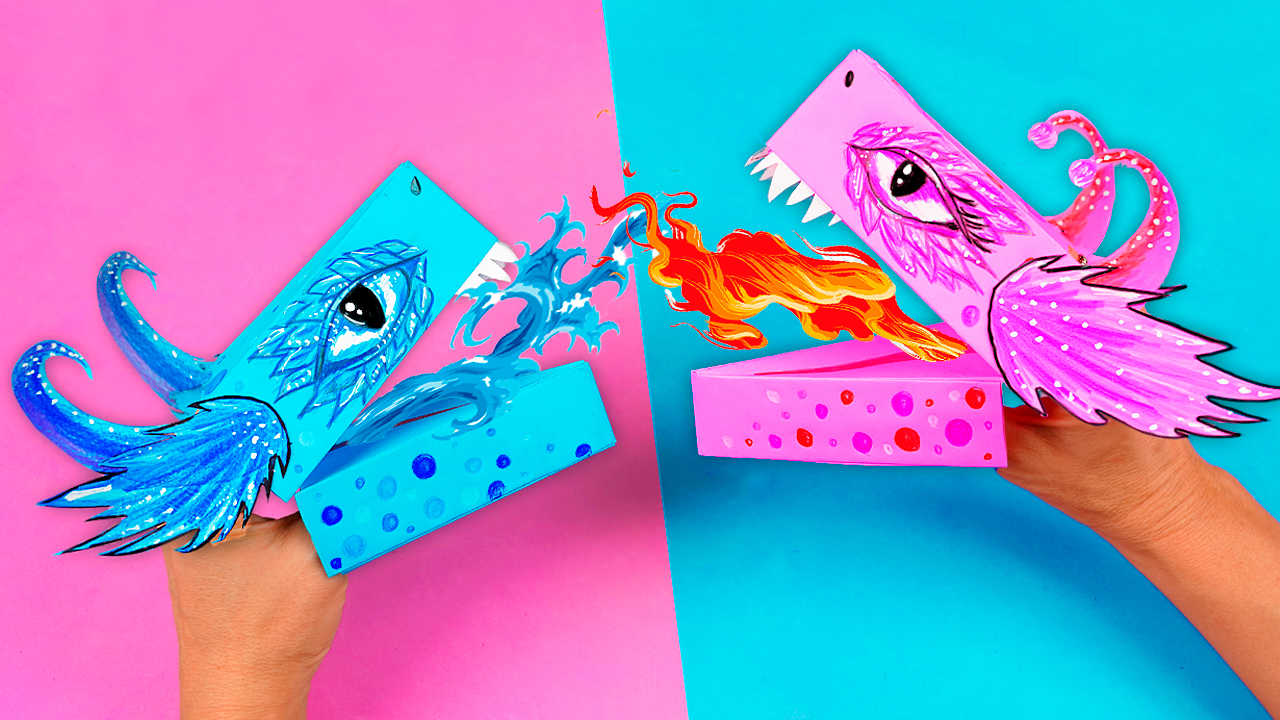 Дракон из бумаги на руку с Tik Tok оригами кукла смотреть онлайн