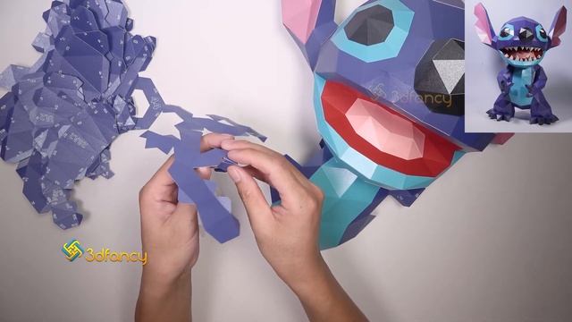 How To Make Stitch Papercraft - Stitch Low Poly Papercraft, 3D Stitch Svg For Cricut Projects