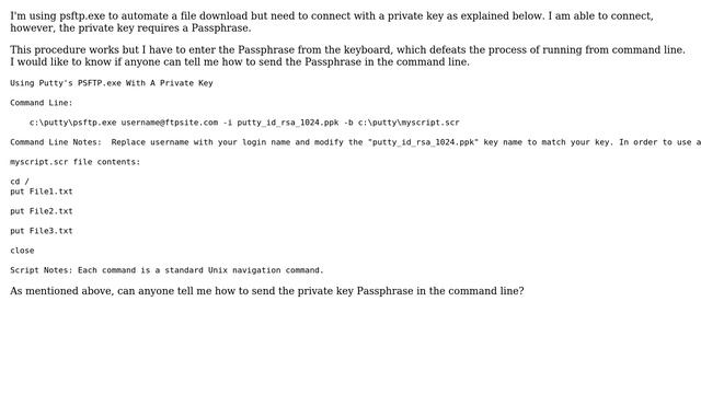 Entering Private Key Passphrase with Putty Command Line PSFTP.exe (2 Solutions!!) смотреть онлайн