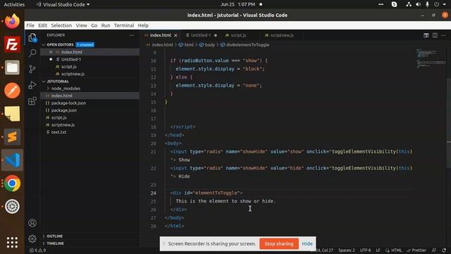 JavaScript Tutorial in Hindi #95 Show Hide an element on Radio button Selection JavaScript смотреть онлайн