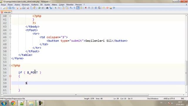 Php ile Çoklu Veri Silme İşlemi смотреть онлайн