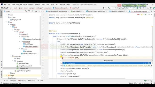 HTML template to PDF in java using thymleaf library. смотреть онлайн