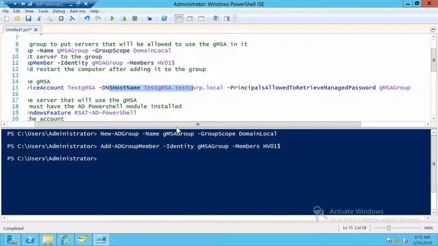 Create a Group Managed Service Account with Powershell on Windows Server 2012 смотреть онлайн