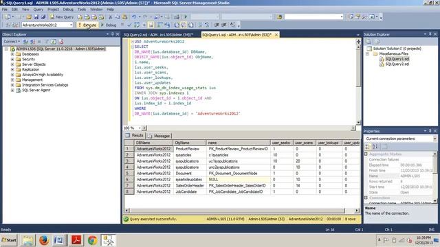SQL Server tutorial 82 How to view index usage смотреть онлайн