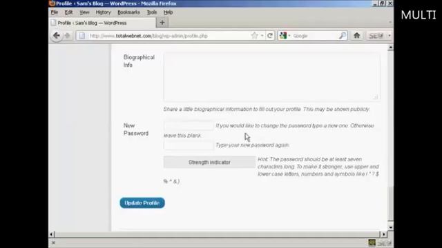 How to Change Your Login Password Through Wordpress Admin смотреть онлайн
