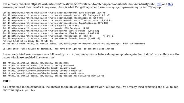 Ubuntu: Failed to fetch APT update (Not a duplicate) смотреть онлайн