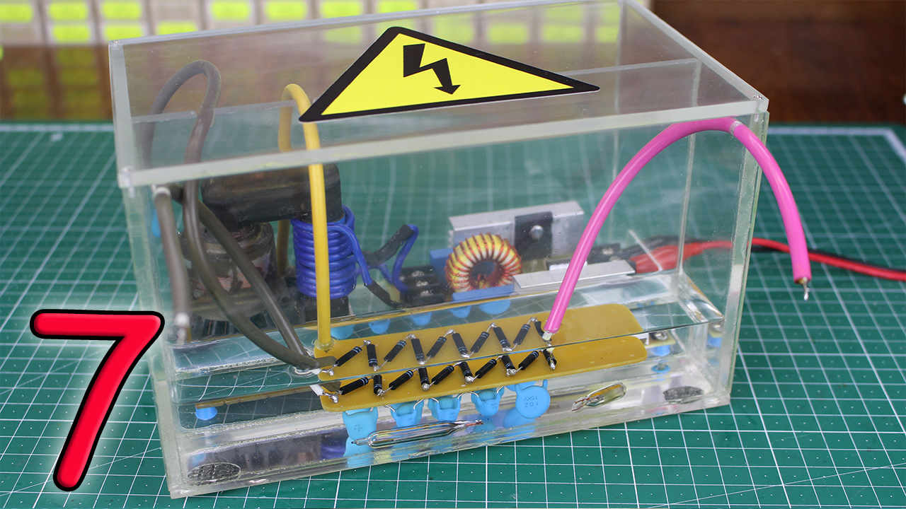 Самодельный ионный двигатель - новый высоковольтный блок питания (опыты 7 часть) смотреть онлайн