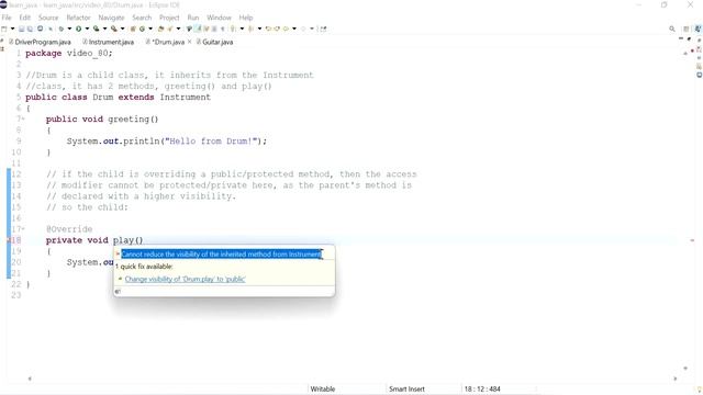 Java 80: Can the child override a parent's method giving it less visibility? смотреть онлайн