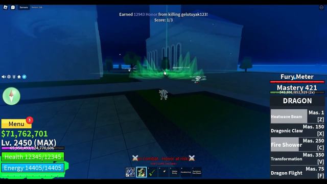 Highlight Dragon + God Human + Spikey Trident (Blox Fruits Bounty Hunting) 30M смотреть онлайн